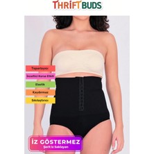 Floranova Bir Beden Incelten Vücut Sıkılaştırıcı Kaymaz Fermuarlı Agraflı Yüksek Toparlayıcı Bel Slip Korse