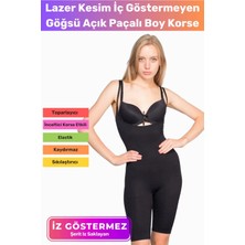 Floranova Deluxe Toparlayıcı Lazer Kesim Iz Iç Göstermeyen Kaymaz Şekillendirici Göğsü Açık Paçalı Boy Korse
