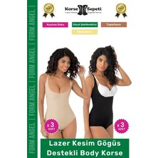 Floranova #korse Kayma Önleyen 2 Beden Küçülten Iz Yapmayan Lazer Kesim Göğüs Destekli Body Korse 6'lı Set