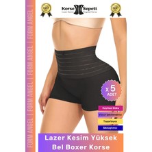 Floranova #korse Vücut Toparlayıcı Şekillendirici Kaymaz Doku Lazer Kesim Yüksek Bel Boxer Korse - 5 Adet