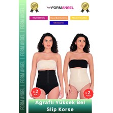 Floranova #korse Vücut Şekillendiren Toparlayıcı Kaymaz Agraflı Yüksek Bel Slip Kadın Külot Korse 4'lü Set