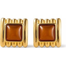 Lyra Gold Amber Kadın Küpe