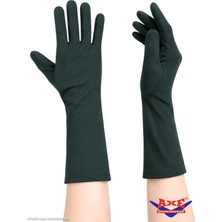 Koyu Yeşil Uzun Çarşaf Tesettür Gösteri Merasim Tören Eldiveni Gloves