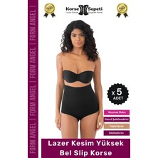 Floranova #korse Toparlayıcı Kaymaz 2 Beden Küçülten Kadın Lazer Kesim Yüksek Bel Slip Korse - 5 Adet