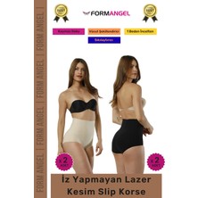 Floranova #korse 2 Beden Incelten Toparlayıcı Iz Göstermeyen Kaymaz Kadın Lazer Kesim Slip Korse 4'lü Set