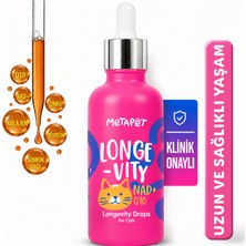 Metapet Kediler Için Longevity Multi Vitamin Damlası, Nad+ ve COQ10 Vitaminleri, Multivitamin Sağlık Ürünü