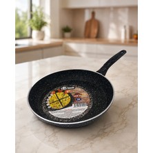 Evinda Black 32 cm Granit Döküm Yapışmaz Tava