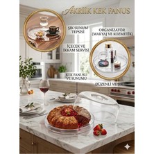 Empressco Kek Fanusu Şık Kek Pasta Sunum Standı Tepsi Fanus Kristal Çok Amaçlı Kullanım Sunum Tepsisi 27CM