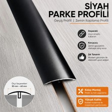 Yapex Siyah Parke  Geçiş Zemin Kaplama Kendinden Yapışkanlı  3.5 cm Genişlik -80 cm