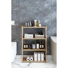 Fida Furniture Safir Meşe 4 Katlı Ahşap Mutfak Rafı Baharatlık ve Çok Amaçlı Dekoratif Organizer