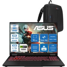 Asus Tuf Gaming F16 FX608JHI Intel Core I5 14450HX 48GB Ddr5 2tb SSD 8GB/RTX5050 115W 16" Fhd+ 16:10 (1920 x 1200, Wuxga), IPS sRGB:100.00%,144Hz Freedos Gaming WTU23F21+ZETTAÇANTA