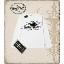 Tarzsokak Gotik & Grunge Streetwear Black Widow Omuzu Açık Spider Long Sleeve