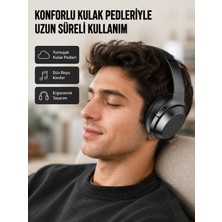 Kablosuz Bluetooth Kulaklık 5.0 18 Saat Kullanım Dinamik Sürücü Siyah Yeni Nesil - Lisinya