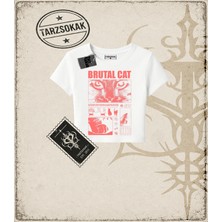 Tarzsokak Gotik & Grunge Streetwear Brutal Cat Baby Tee