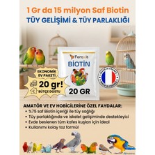 Feroxit Biotin 20 gr - Kafes Kuşları Için Tüy Gelişimi ve Parlaklığı Takviyesi, Saf Biotin Ev Tipi Ekonomik Paket