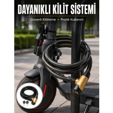 200 cm Uzun Çelik Kablo Kilidi Dayanıklı Anahtarlı Motor ve Bisiklet Kilidi - Lisinya
