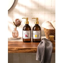 Trend Home Life 2 Li Gold Kapaklı  Amber Sıvı Sabunluk & Bulaşık Deterjanı Şişesi  — Stant Dahil Değildir —-  300 ml