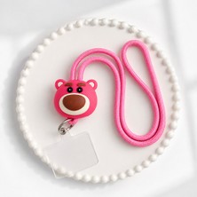 Aksesuarda **universal 60 cm Pembe Ayı Figürlü Telefon Boyun Askısı Şeffaf Bağlantı Aparatlı Cep Telefonu Taşıma Ipi Uzun Askılı Telefon Aksesuarı**