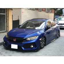 MKG Otomotiv Honda Civic Fc5 Turbo Uyumlu Ön Lip Plastik Parlak Siyah Karlık-Ön-Ek-Bodykit