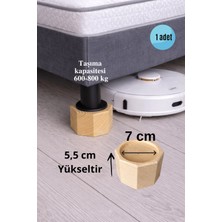 idekor Robot Süpürge Için Ahşap Baza Yükseltici (5,5 cm Yükseltir, Çap.7) | Oyuklu Takoz (1 Adet)