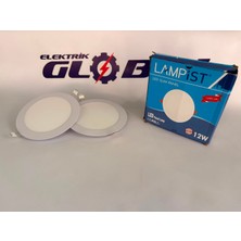 Lampist 12W Sıva Altı Slim Panel LED – Beyaz Kasa 6500K Beyaz Işık Yuvarlak Spot Tavan Lambası (Trafolu Tam Set)