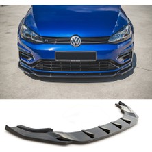MKG Otomotiv Vw Golf 7.5 R Tampon Ön Lip Plastik Parlak Siyah Karlık-Ön-Ek-Bodykit 2017 2018 2019 2020 2021