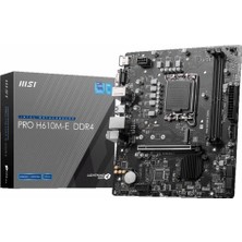 MSI Msı Pro H610M-E 3200MHZ Ddr4 Soket 1700 M.2 HDMI VGA Matx Anakart (Kdo)