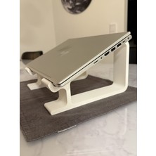 Lucien Vela Ergonomik Laptop Standı Beyaz Notebook Yükseltici Iki Parçalı Masaüstü Bilgisayar Altlığı