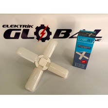 Lampist 28W 4 Kanatlı Katlanabilir Pervane LED Ampul – E27 Standart Duy Geniş Açılı Tasarruflu Tavan Lambası (6500K Beyaz Işık)