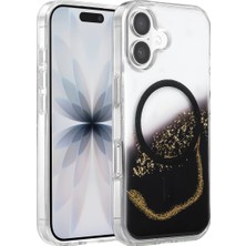 Nemere Mey Ithalat®   iPhone 16 Lotus Simli Magsafe Kapak - Siyah