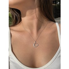 Atalya Accessory Ay Yıldız Zirkon Taşlı Gümüş Renk Kadın Kolye - Kutuyla Gönderilir