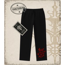 Tarzsokak Gotik & Grunge Streetwear Fear Wıll Eat You Alıve Unisex Baggy Eşofman Altı