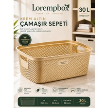 Lorempbox 30 L Geniş Hacimli Çamaşır Sepeti – Havalandırmalı, Dayanıklı ve Geniş Taşıma Kulplu