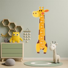 Fida Furniture Zürafa Figürlü Çocuk Boy Ölçer Ahşap Boy Cetveli ve Eğlenceli Duvar Dekoru