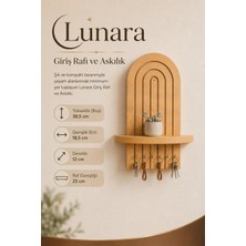 Fida Furniture Safir Meşe 6 Askılı Dekoratif Anahtarlık Raflı Duvar Organizeri Antre Askılık