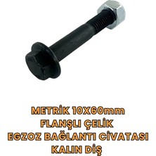Monero Egzoz Metrik 10X60MM Flanşlı Çelik Bağlantı Vida Civatası