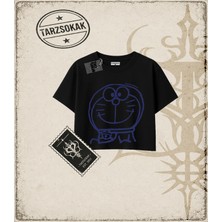Tarzsokak Gotik & Grunge Streetwear Doraemon Crop Tişört