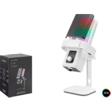 Hadron M6W Gaming Rgb Masaüstü Mikrofon Type-C 192KHZ 24BIT Beyaz (Kdo)