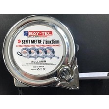 Bay-Tec MK4148 7.5mt 25MM Krom Şerit Metre (Kdo)