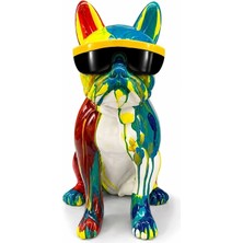 Epilons Renkli Dekoratif Polyester Bulldog Köpek Figürü ALK5472