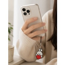 Kalpli Tavşan Telefon Süsü Charm Askı Aksesuarı