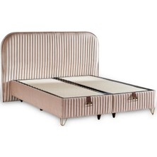 Line Visco Lüks Baza ve Başlık Seti 150X200 cm Çift Kişilik Baza ve Başlık Takımı Krem Babyface