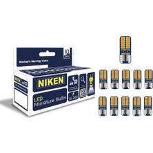 Kazan Hobi Niken LED Ampul T10 Canbus Park Ledi 24 Ledli Turuncu 12V-24V 10'lu Paket