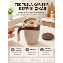 GRAYLINE Manyetik Karıştırıcı Kupa USB Şarjlı Otomatik Karıştırma Çift Katmanlı