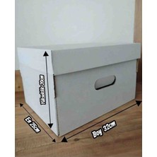 Rass Arşiv Kutusu 25*32*20CM 1ADET Çift Oluk Beyaz