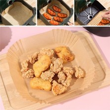 50 Adet Air Fryer Pişirme Kağıdı Tek Kullanımlık Yağ Geçirmez Yapışmaz Kare Tabak Model Pv