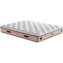 Niron Yatak Line Visco Yatak 140x190 cm Çift Kişilik 28 cm Visco Süngerli Yaylı Lüks Yatak Orta Sert Krem Kumaş