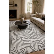Cinka Home Vaha Beyaz Gri Sisal Görünümlü Özel Ölçü Kaymaz Taban Mutfak Koridor Halısı Robot Süpürge Uyumlu Kol
