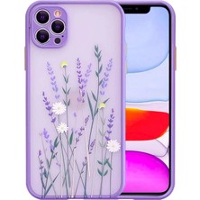 Mabelme iPhone 12 Pro 6.1inç Kamera Korumalı Çiçek Desenli Silikon KILIF-(5775)