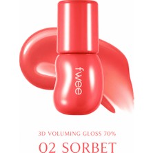 Fwee 3D Voluming Gloss 70% 02 Coral Sorbet Dudak Parlatıcısı 5.3g